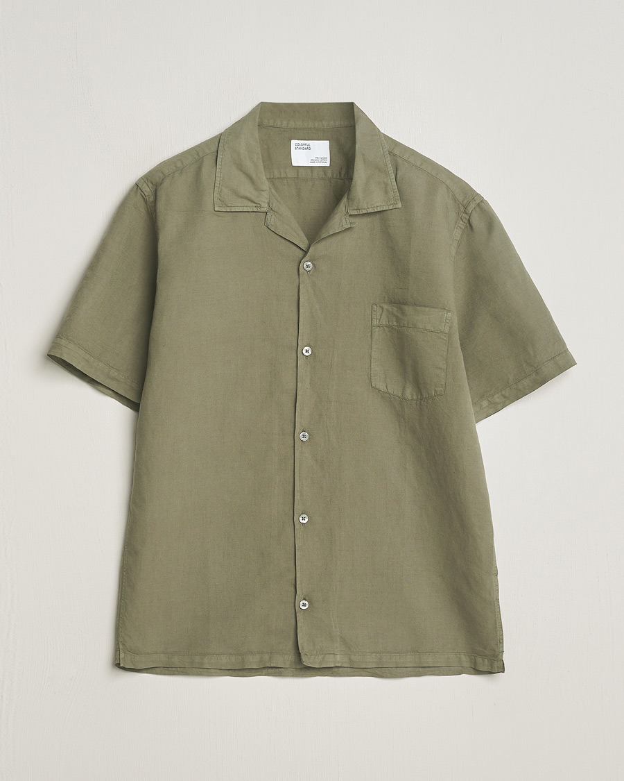 Herr | Skjortor | Colorful Standard | Cotton/Linen Short Sleeve Shirt Dusty Olive