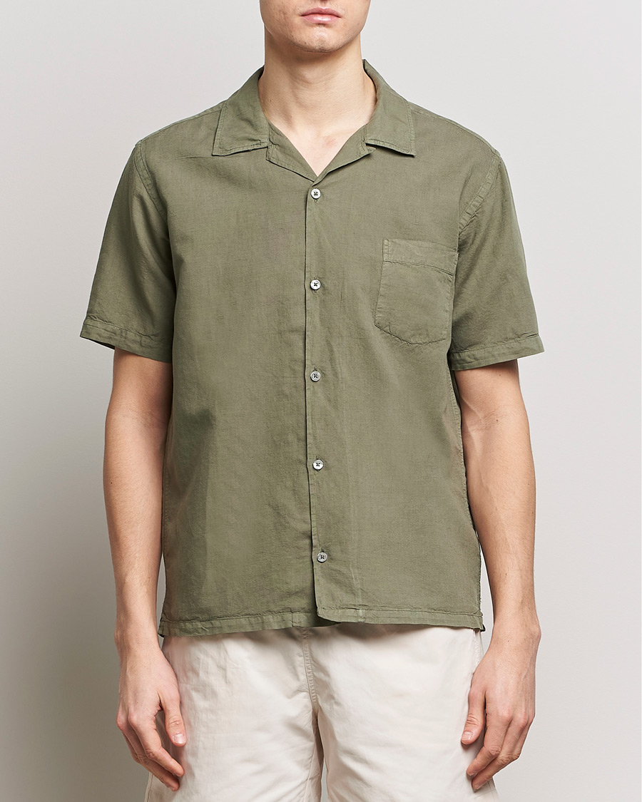 Herr | Linneskjortor | Colorful Standard | Cotton/Linen Short Sleeve Shirt Dusty Olive