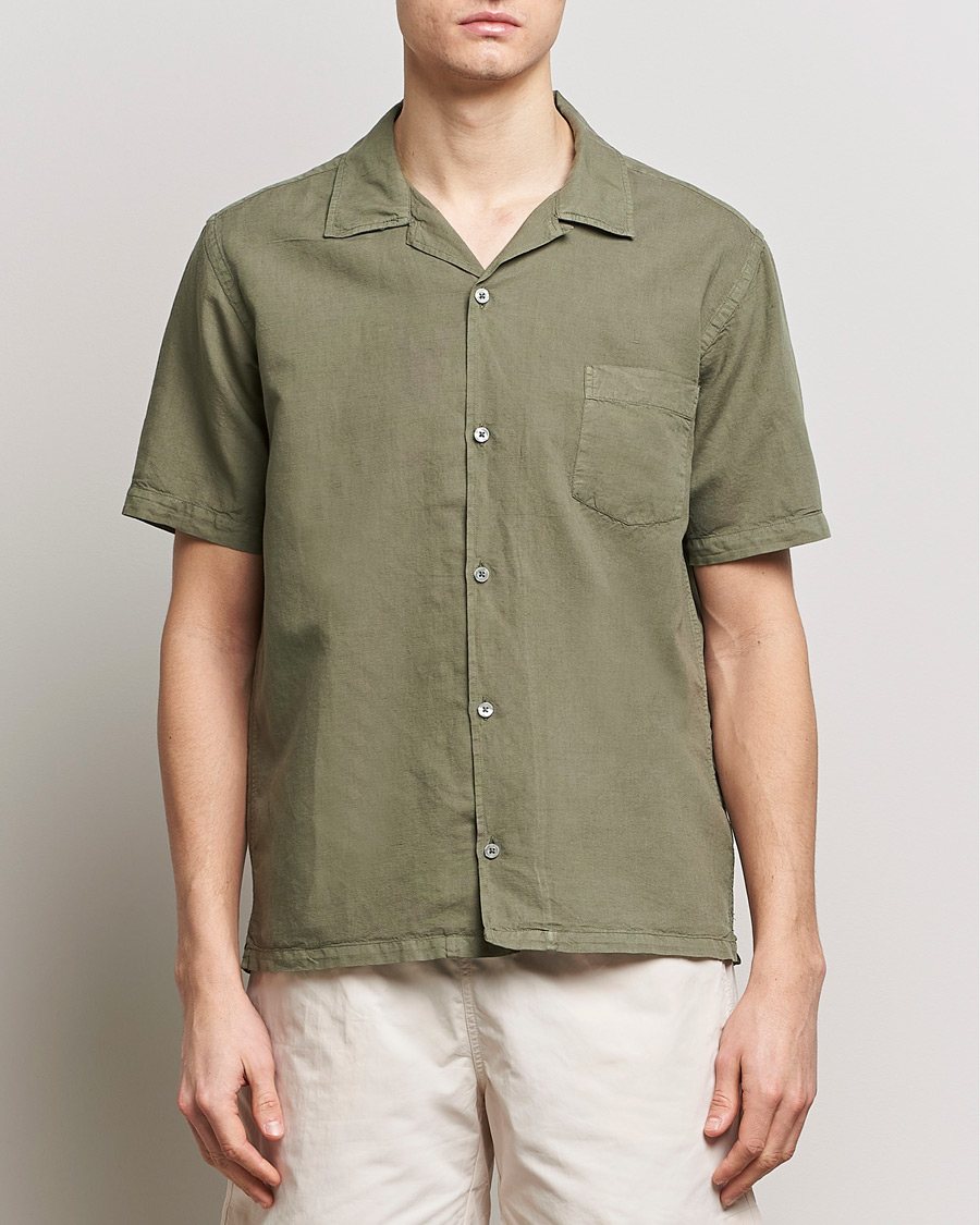 Herr | Contemporary Creators | Colorful Standard | Cotton/Linen Short Sleeve Shirt Dusty Olive