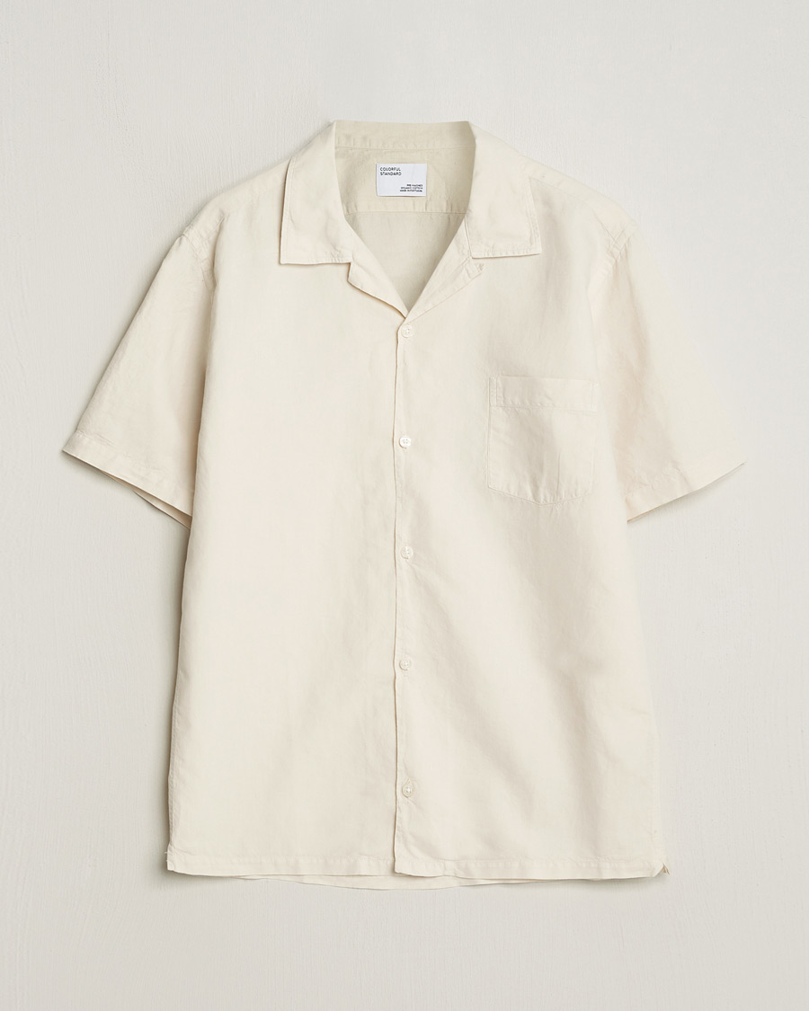 Herr | Skjortor | Colorful Standard | Cotton/Linen Short Sleeve Shirt Ivory White