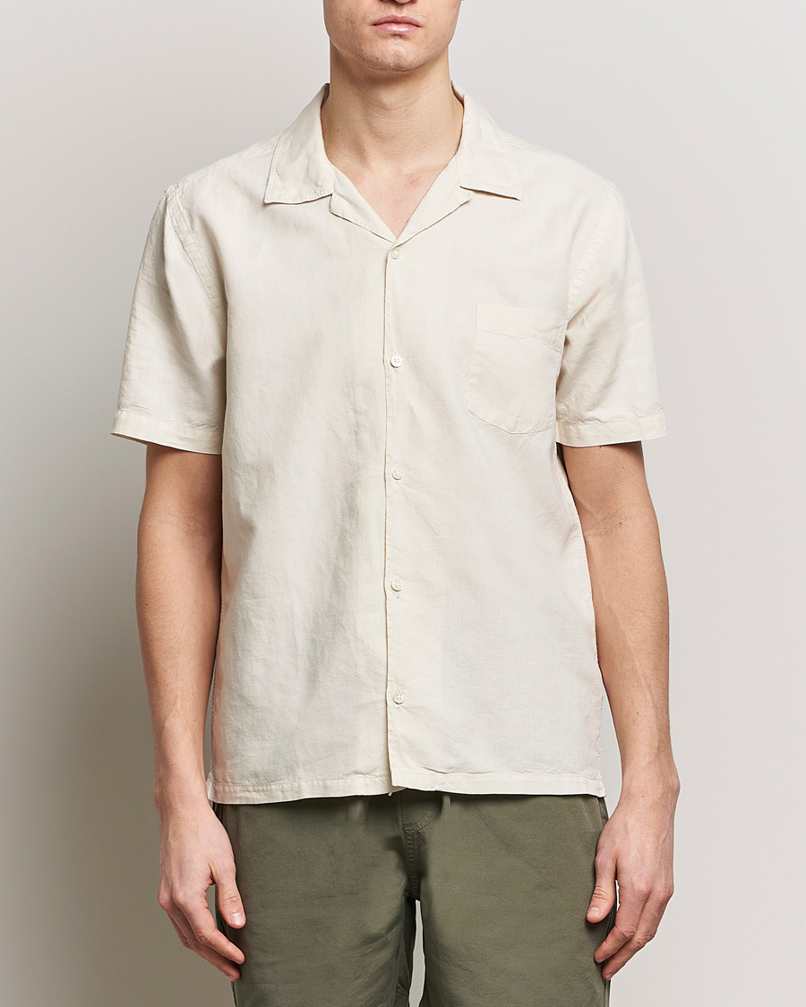 Herr | Linneskjortor | Colorful Standard | Cotton/Linen Short Sleeve Shirt Ivory White