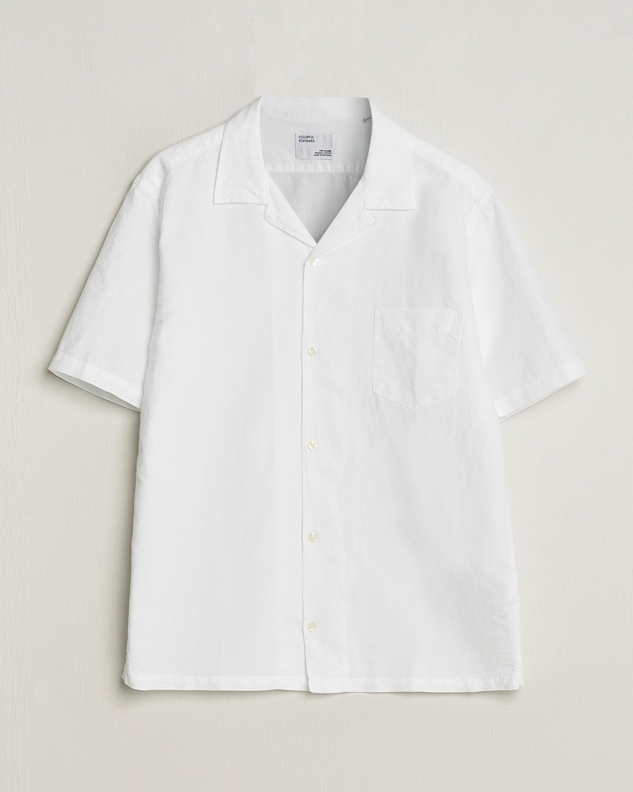 Herr | Skjortor | Colorful Standard | Cotton/Linen Short Sleeve Shirt Optical White