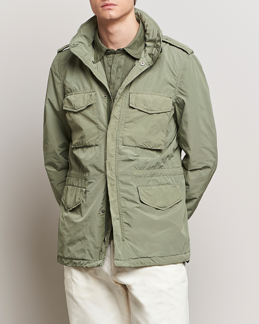 Herr | Höstjackor | Aspesi | Giubotto Garment Dyed Field Jacket Sage