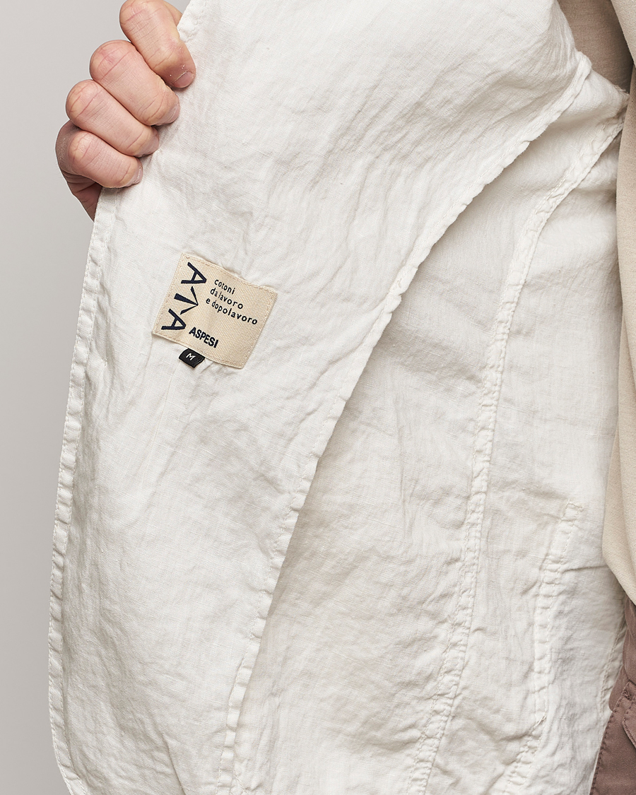 Herr | Kavajer | Aspesi | Samuraki Linen Blazer Light Beige