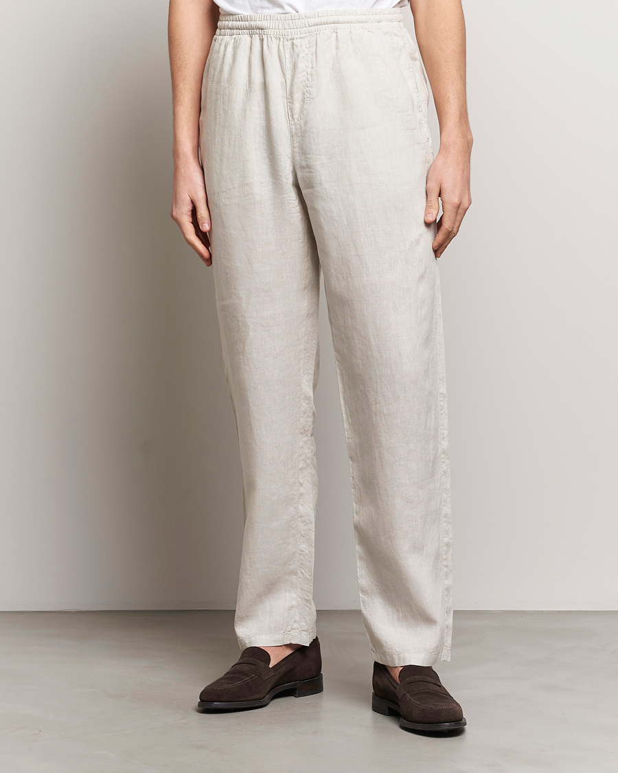 Herr | Kläder | Aspesi | Ventura Drawstring Linen Pants Light Beige