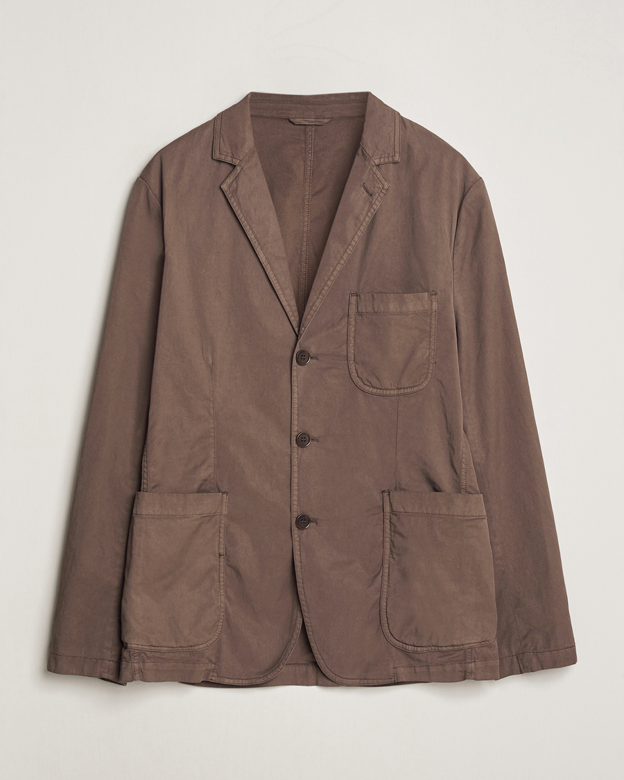 Herr | Kavajer | Aspesi | Samuraki Washed Cotton Blazer Dark Brown