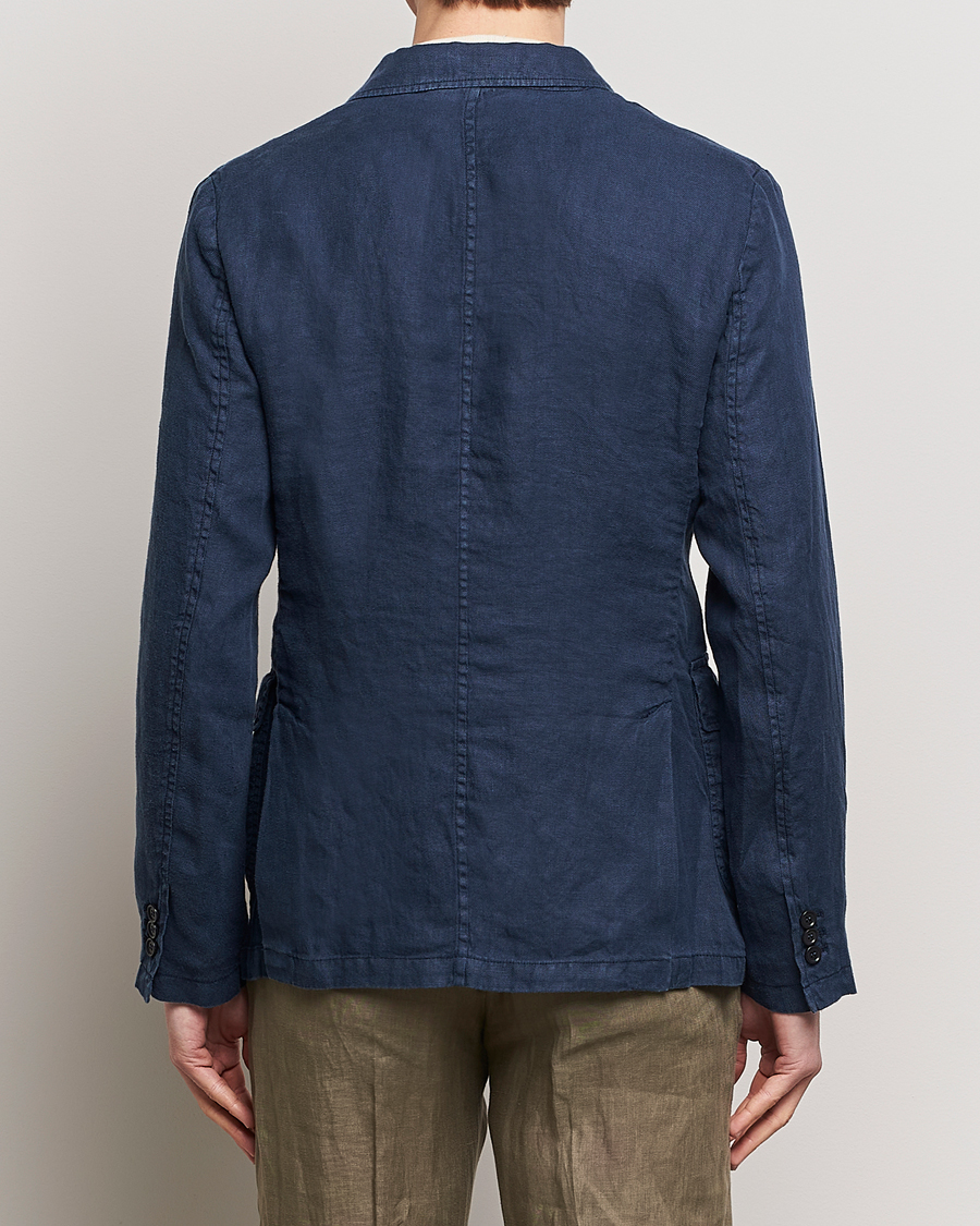 Herr | Kavajer | Aspesi | Sugimoto Double Breasted Hemp Blazer Navy
