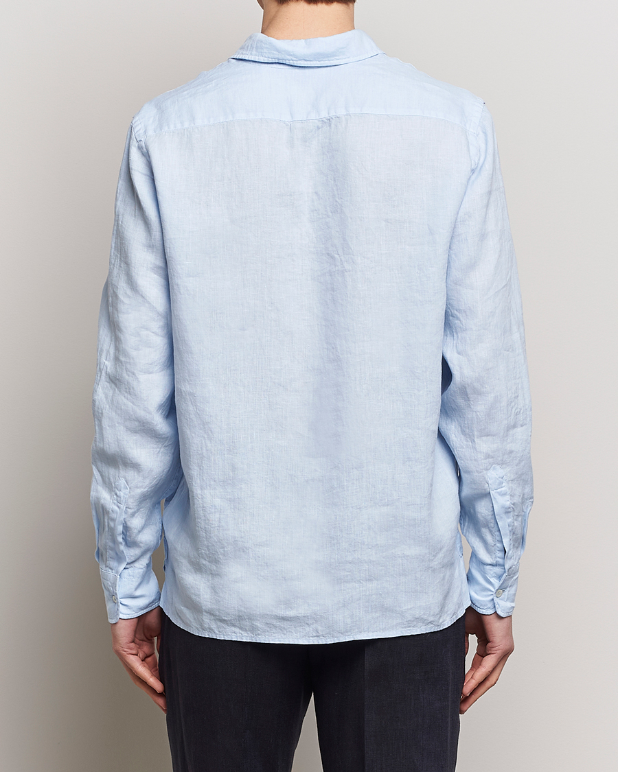 Herr | Skjortor | Aspesi | Linen Popover Shirt Light Blue