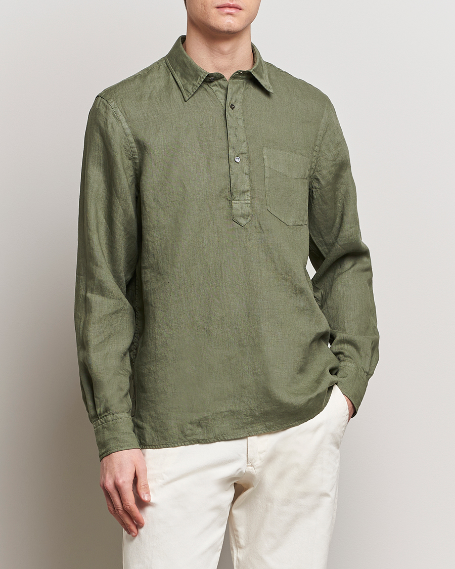 Herr | Kläder | Aspesi | Linen Popover Shirt Military