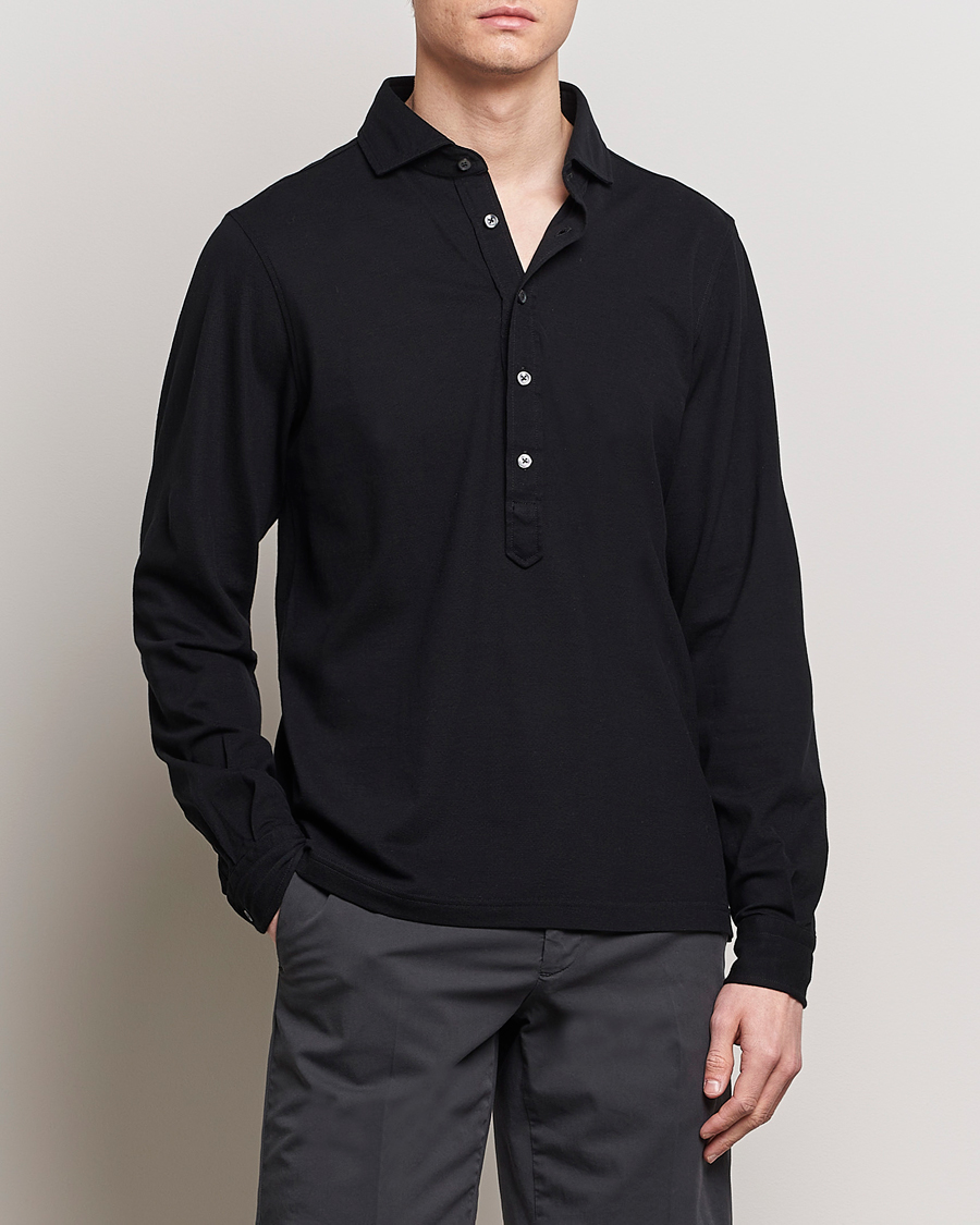 Herr | Italian Department | Gran Sasso | Popover Shirt Black