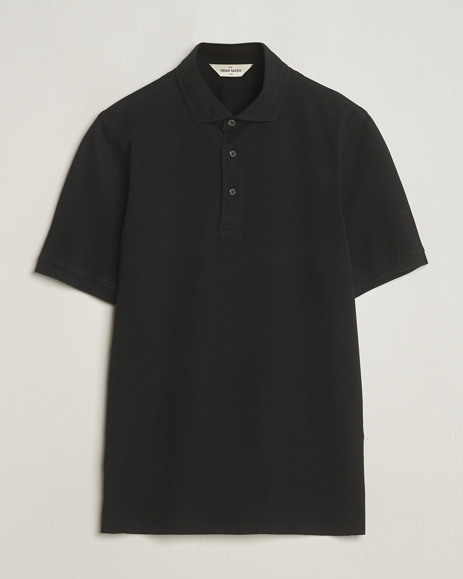 Herr | Pikéer | Gran Sasso | Washed Polo Black
