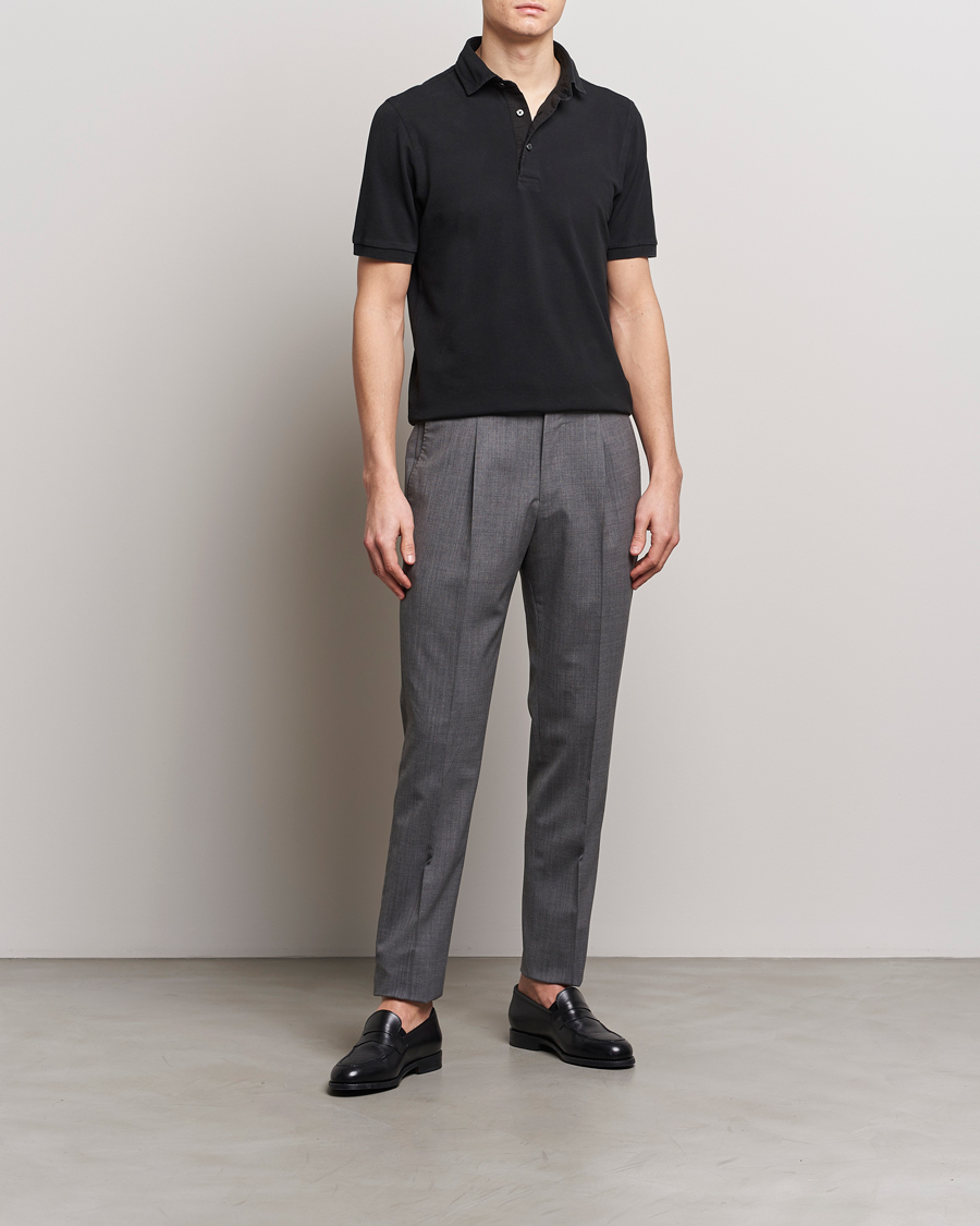 Herr | Pikéer | Gran Sasso | Washed Polo Black