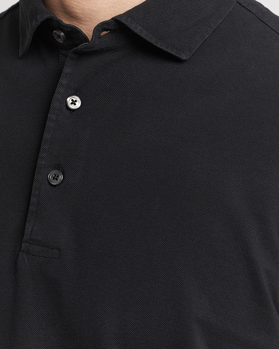 Herr | Pikéer | Gran Sasso | Washed Polo Black