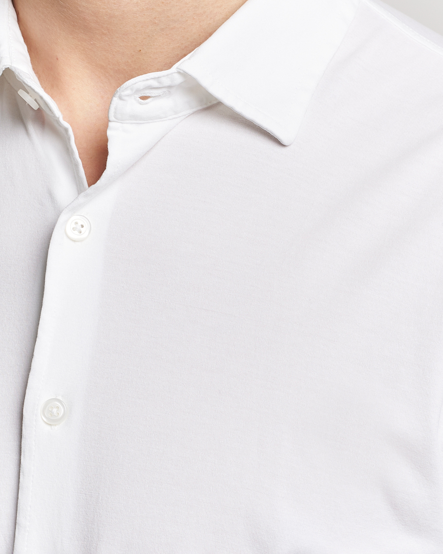 Herr | Skjortor | Gran Sasso | Washed Cotton Jersey Shirt White