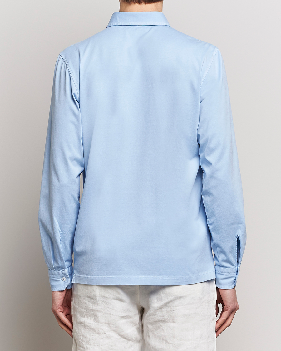 Herr | Skjortor | Gran Sasso | Washed Cotton Jersey Shirt Light Blue