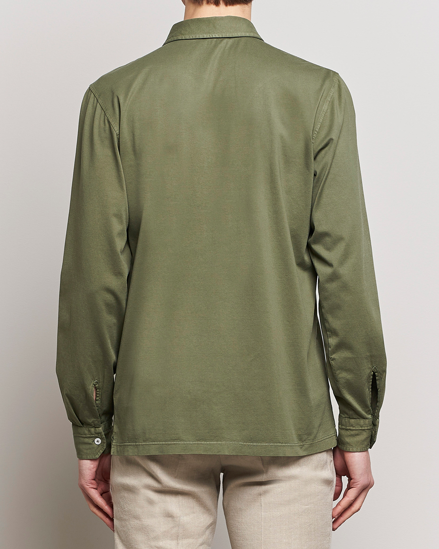 Herr | Skjortor | Gran Sasso | Washed Cotton Jersey Shirt Green