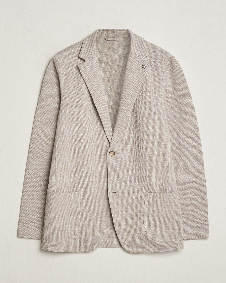 Herr | Kavajer | Gran Sasso | Structured Cotton/Linen Blazer Beige Melange