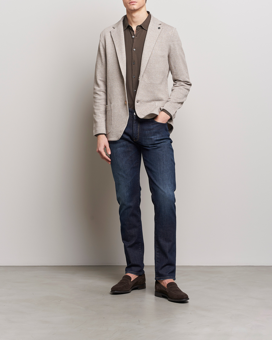 Herr | Kavajer | Gran Sasso | Structured Cotton/Linen Blazer Beige Melange