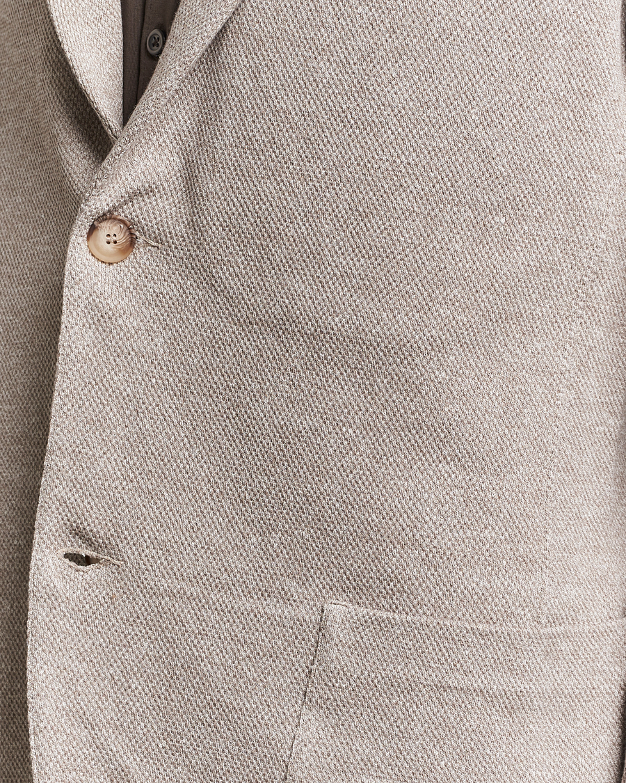 Herr | Kavajer | Gran Sasso | Structured Cotton/Linen Blazer Beige Melange