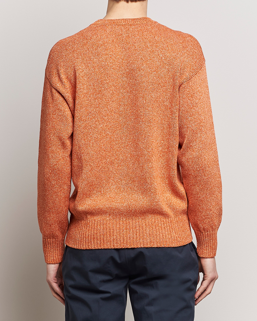Herr | Tröjor | Gran Sasso | Cotton Heavy Knitted Crew Neck Rust Melange