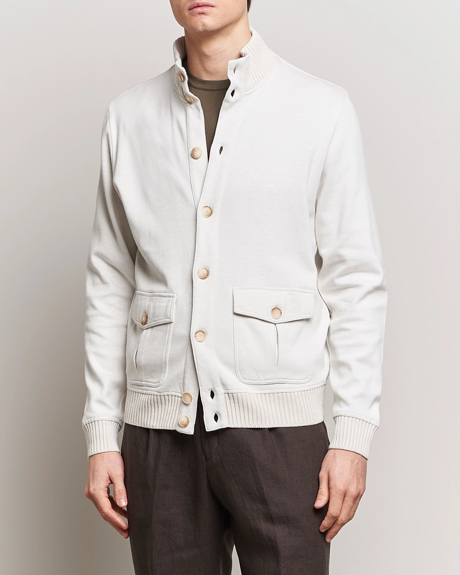 Herr | Vårjackor herr | Gran Sasso | Cotton Pocket Bomber Jacket Cream