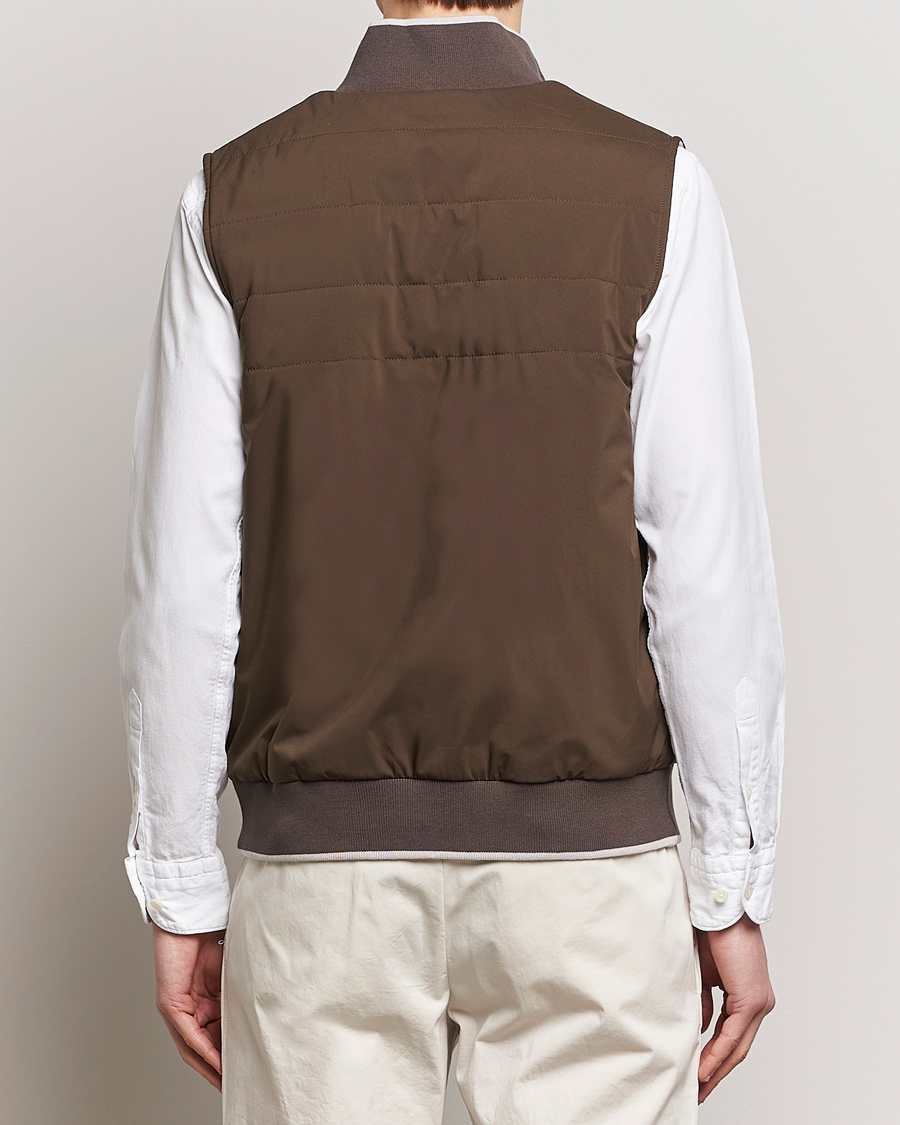 Herr | Jackor | Gran Sasso | Nylon Light Padded Gilet Dark Brown