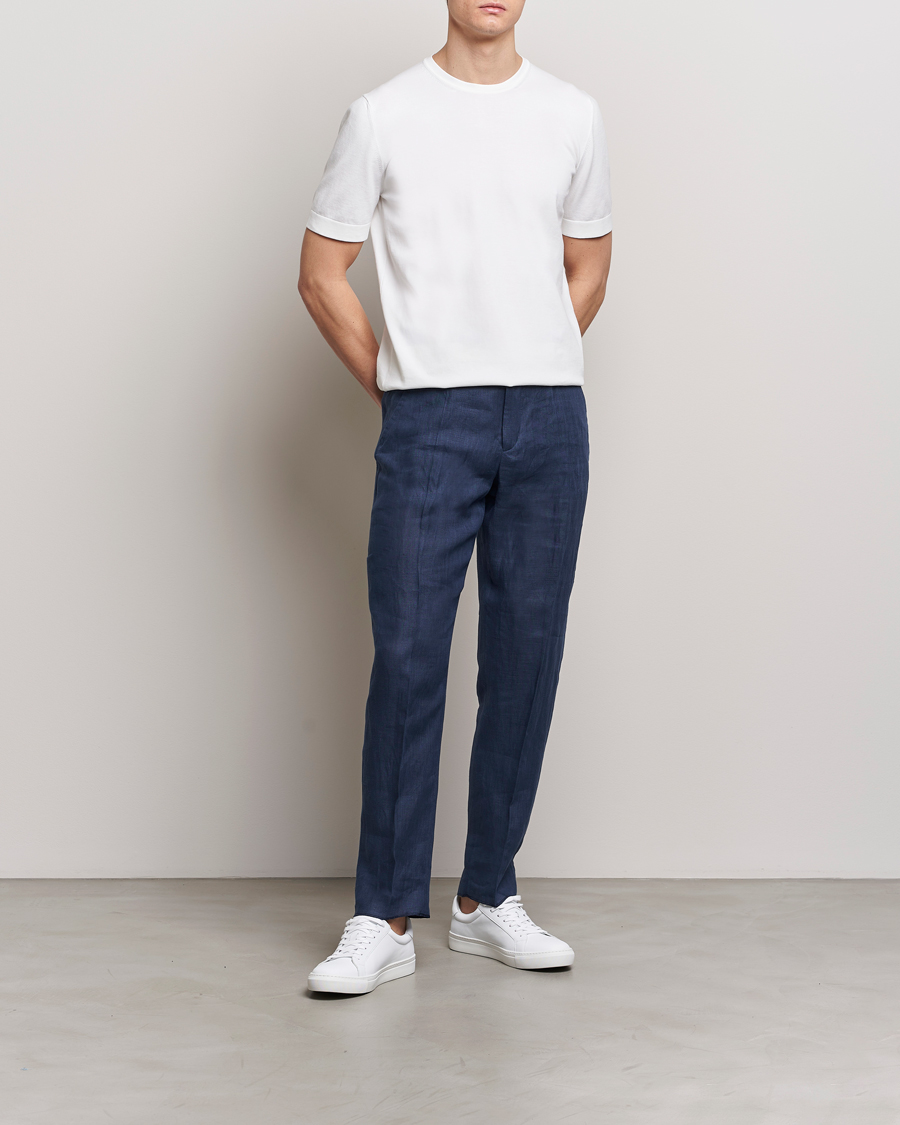 Herr | T-Shirts | Gran Sasso | Cotton Knitted Crew Neck T-Shirt White