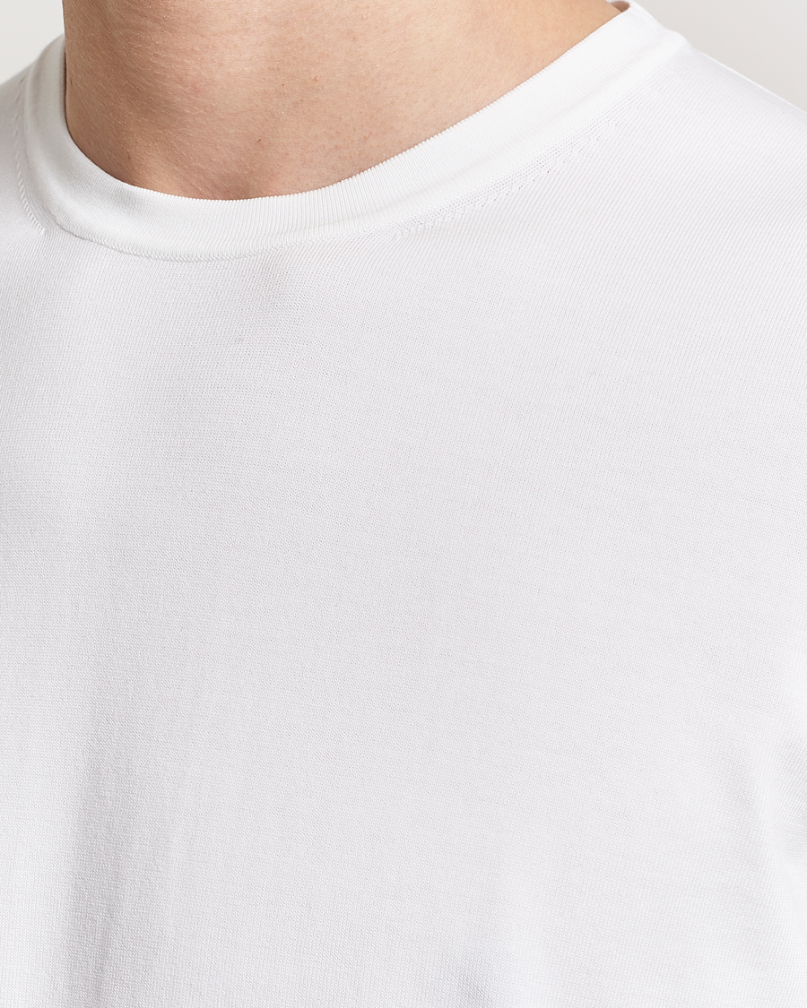 Herr | T-Shirts | Gran Sasso | Cotton Knitted Crew Neck T-Shirt White