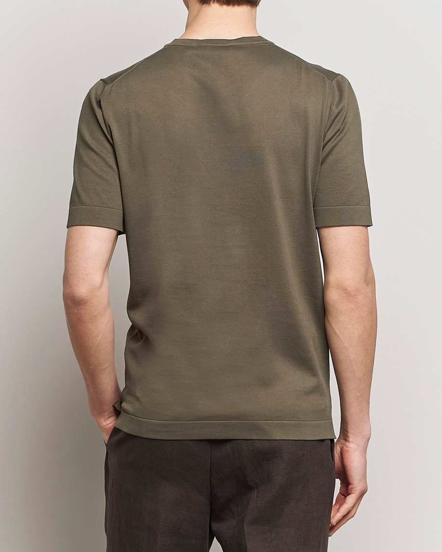 Herr | T-Shirts | Gran Sasso | Cotton Knitted Crew Neck T-Shirt Dark Brown