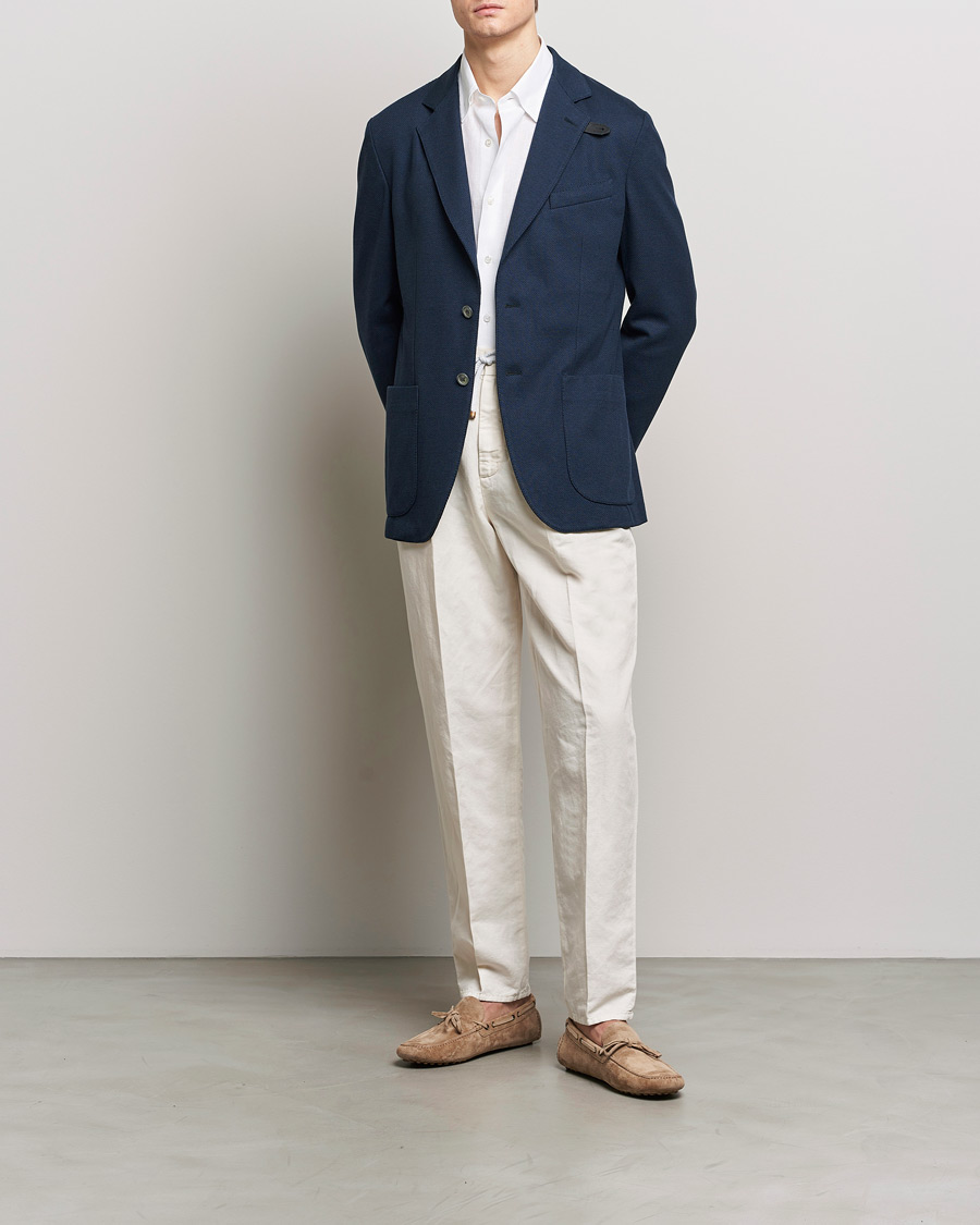 Herr | Kavajer | Brioni | Cotton/Silk Jersey Blazer Navy