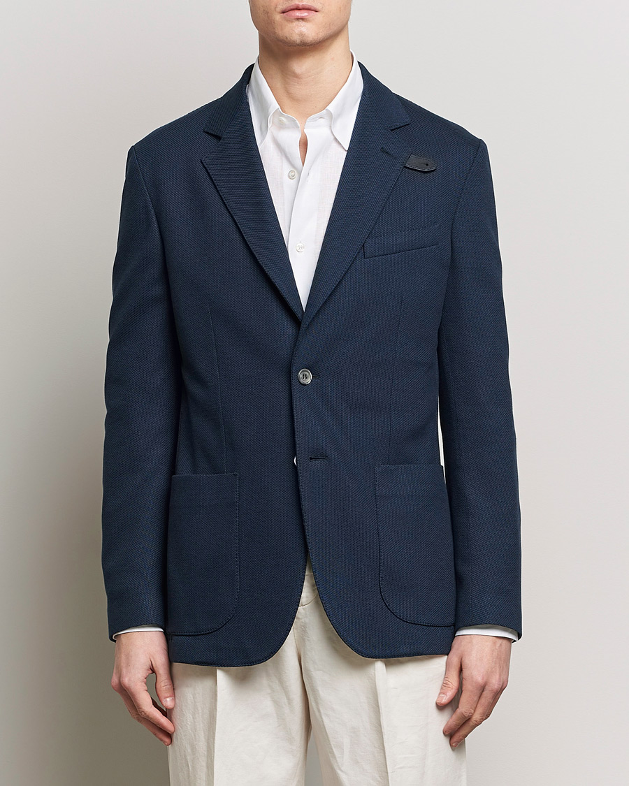 Herr | Italian Department | Brioni | Cotton/Silk Jersey Blazer Navy