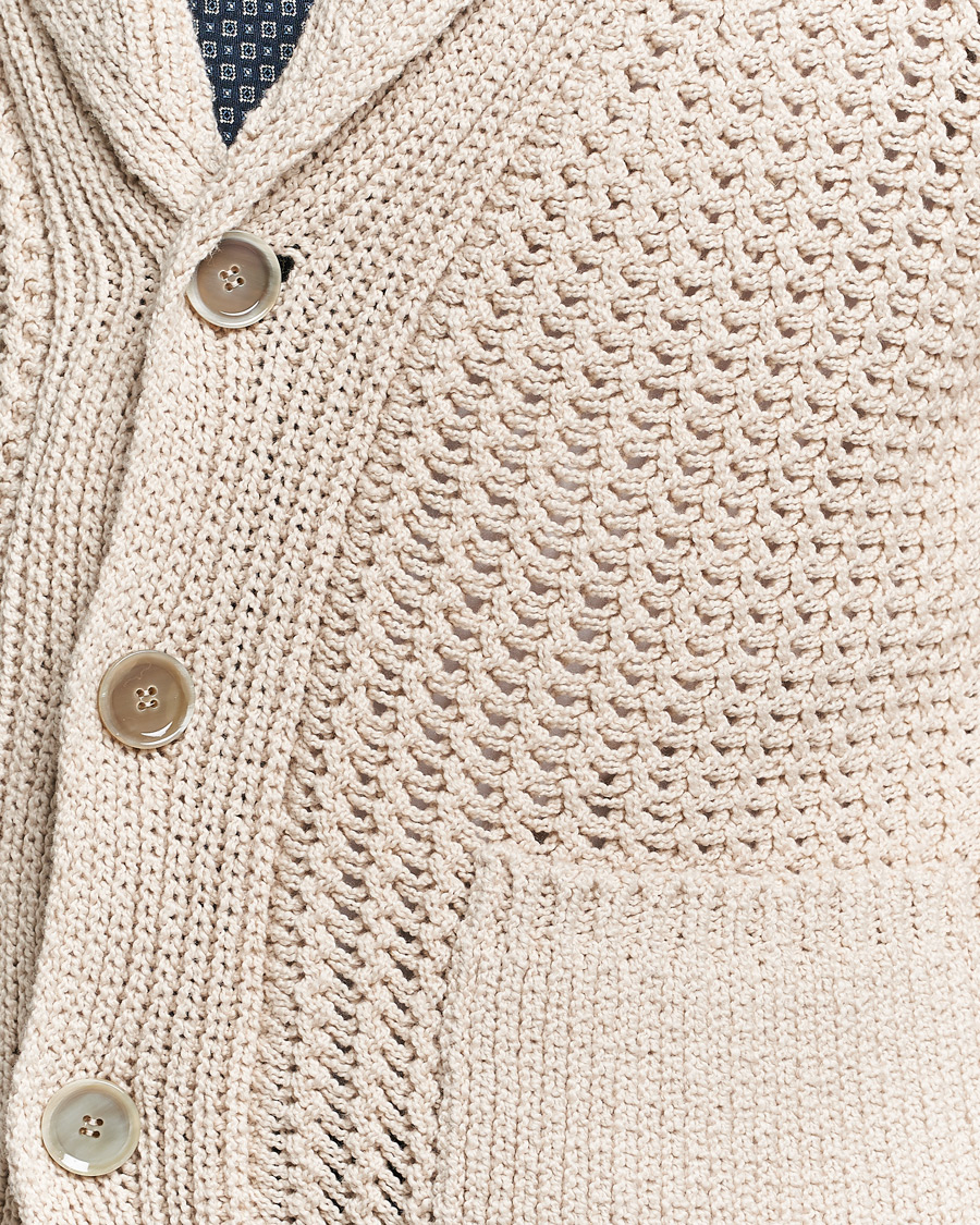 Herr | Tröjor | Brioni | Cotton/Wool Shawl Cardigan Light Beige