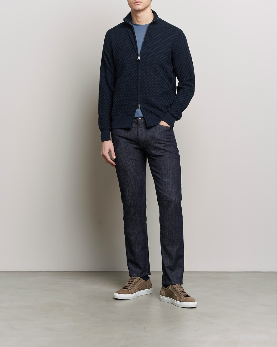 Herr | Tröjor | Brioni | Cashmere/Silk Blend Full Zip Navy