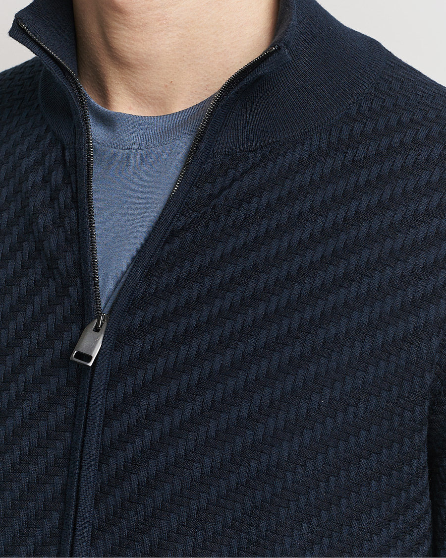 Herr | Tröjor | Brioni | Cashmere/Silk Blend Full Zip Navy