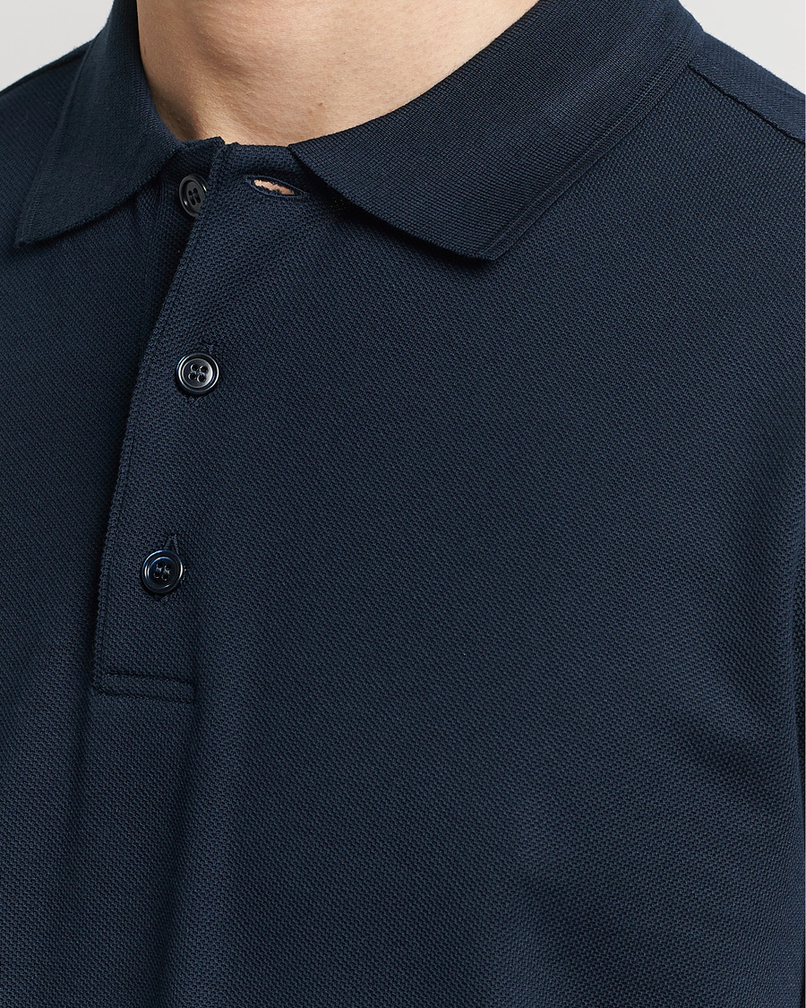 Herr | Pikéer | Brioni | Cotton Pique Short Sleeve Polo Navy