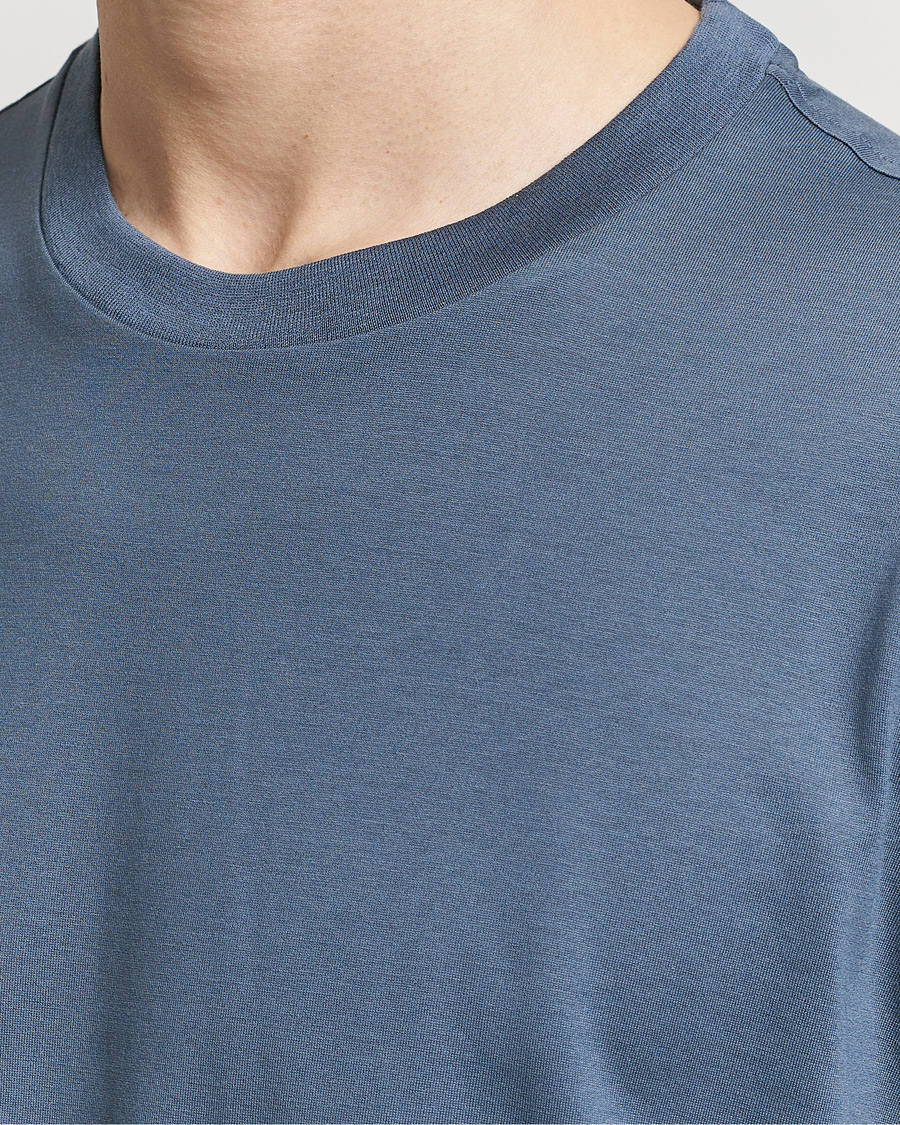 Herr | T-Shirts | Brioni | Short Sleeve Cotton T-Shirt Petroleum
