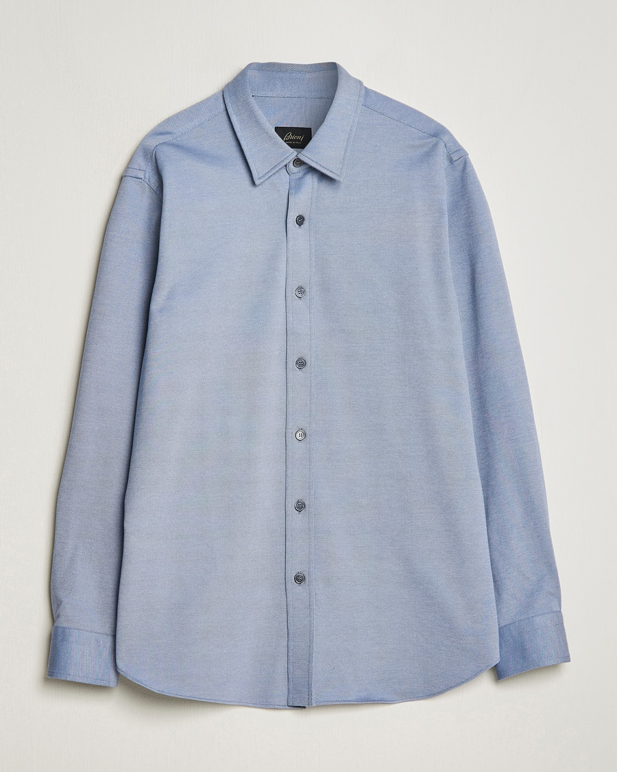 Herr | Skjortor | Brioni | Slim Fit Piquet Shirt Oxford Blue