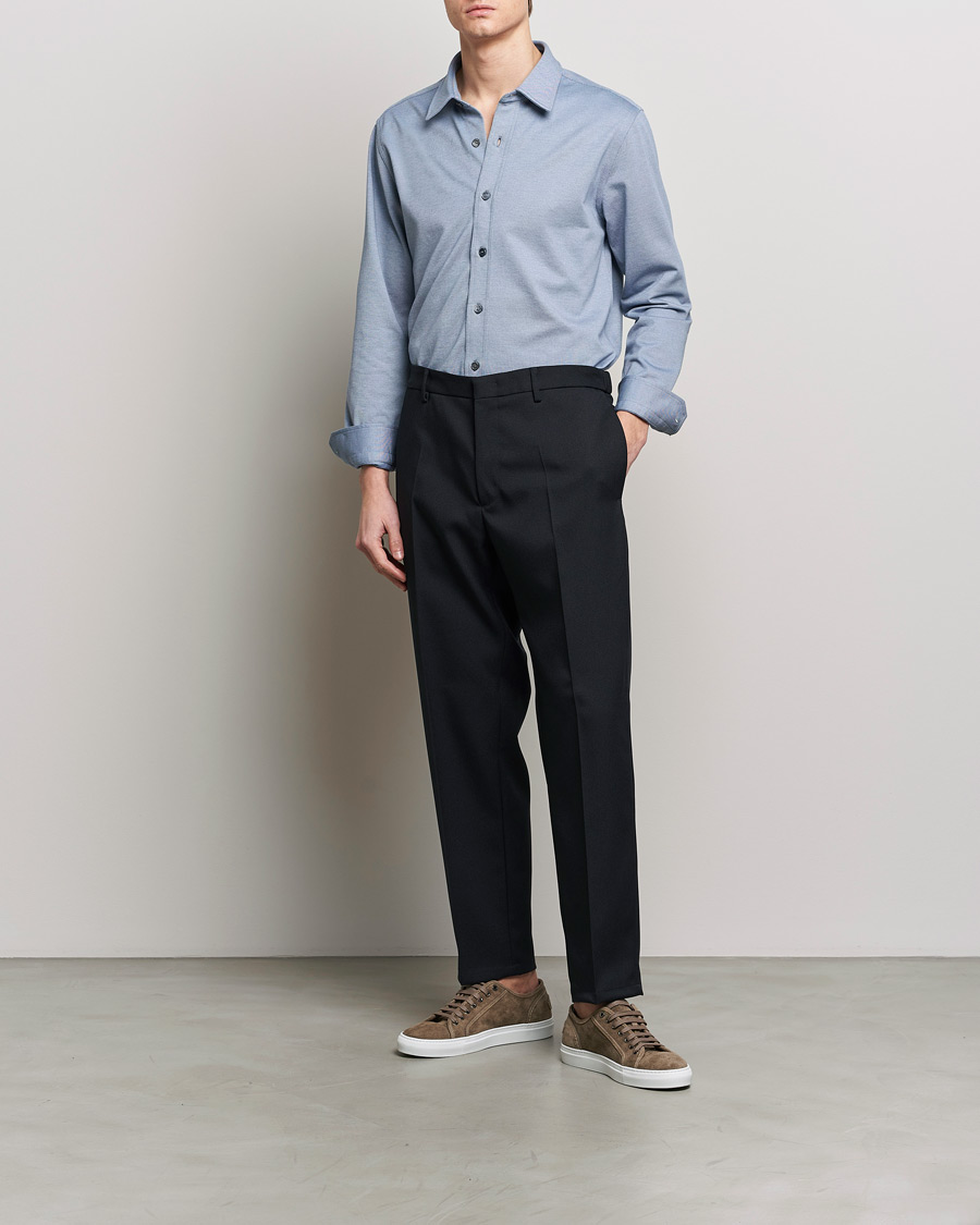 Herr | Skjortor | Brioni | Slim Fit Piquet Shirt Oxford Blue