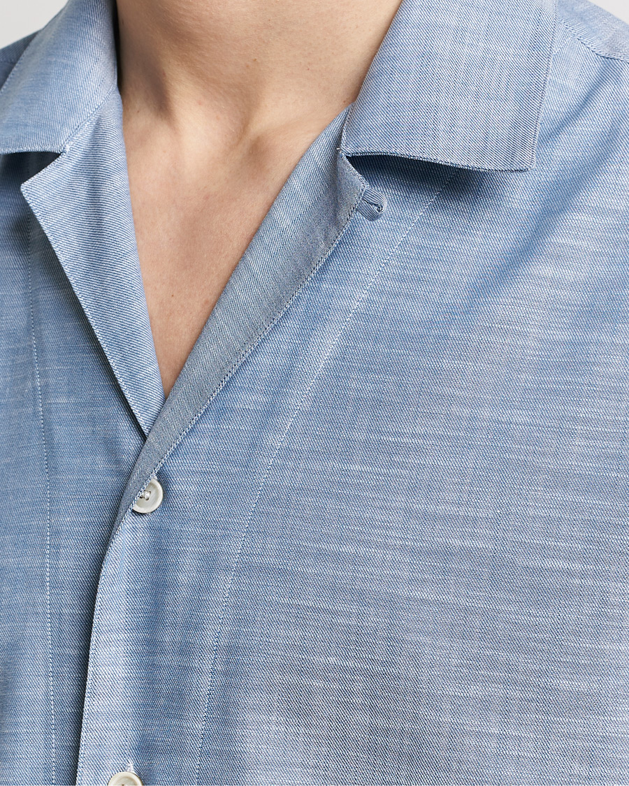 Herr | Skjortor | Brioni | Cotton Cuban Shirt Light Blue