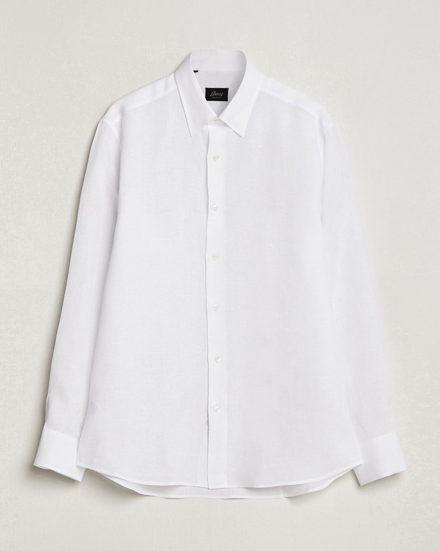 Herr | Skjortor | Brioni | Linen Sport Shirt White