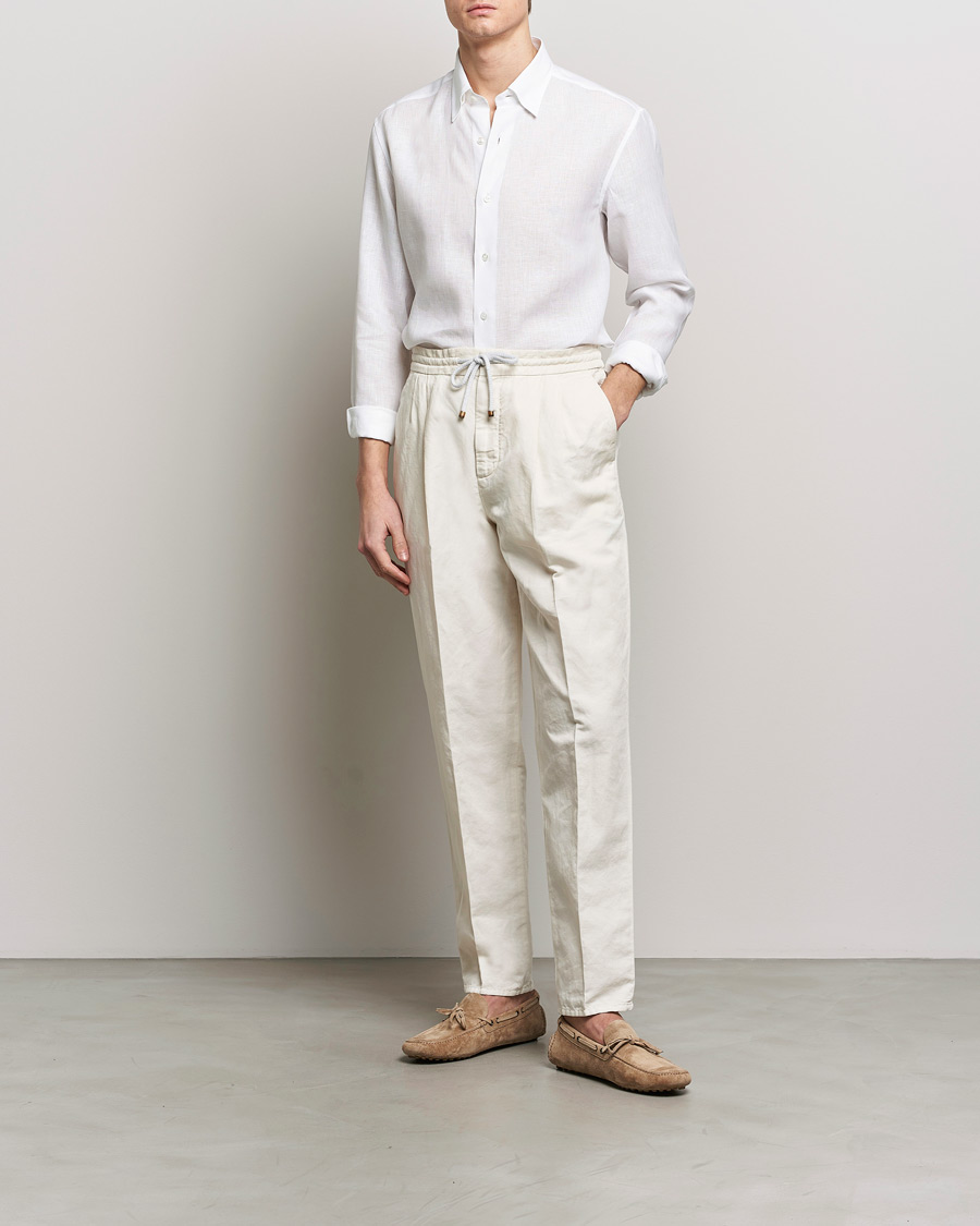 Herr | Skjortor | Brioni | Linen Sport Shirt White