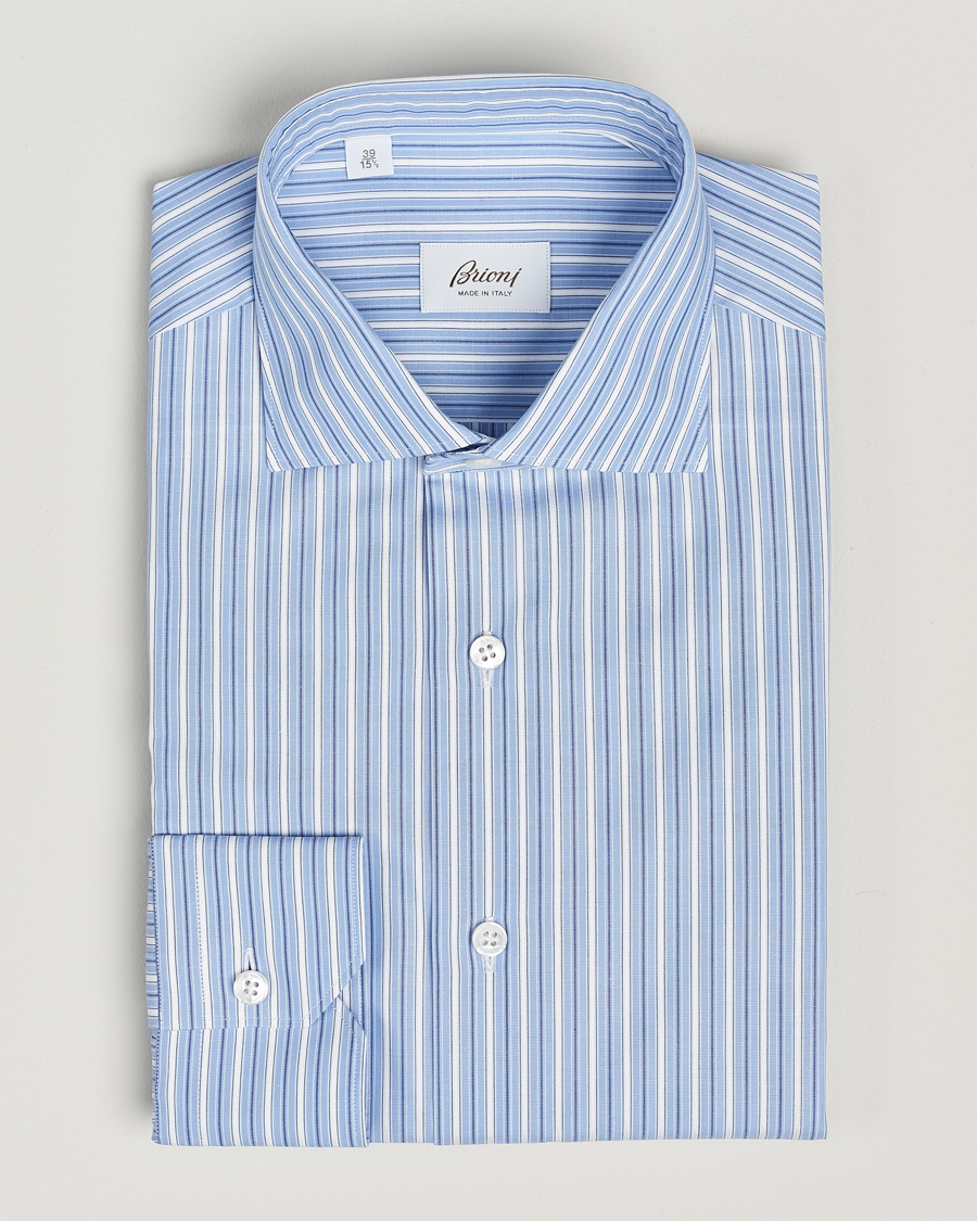 Herr | | Brioni | Slim Fit Dress Shirt Blue Stripe