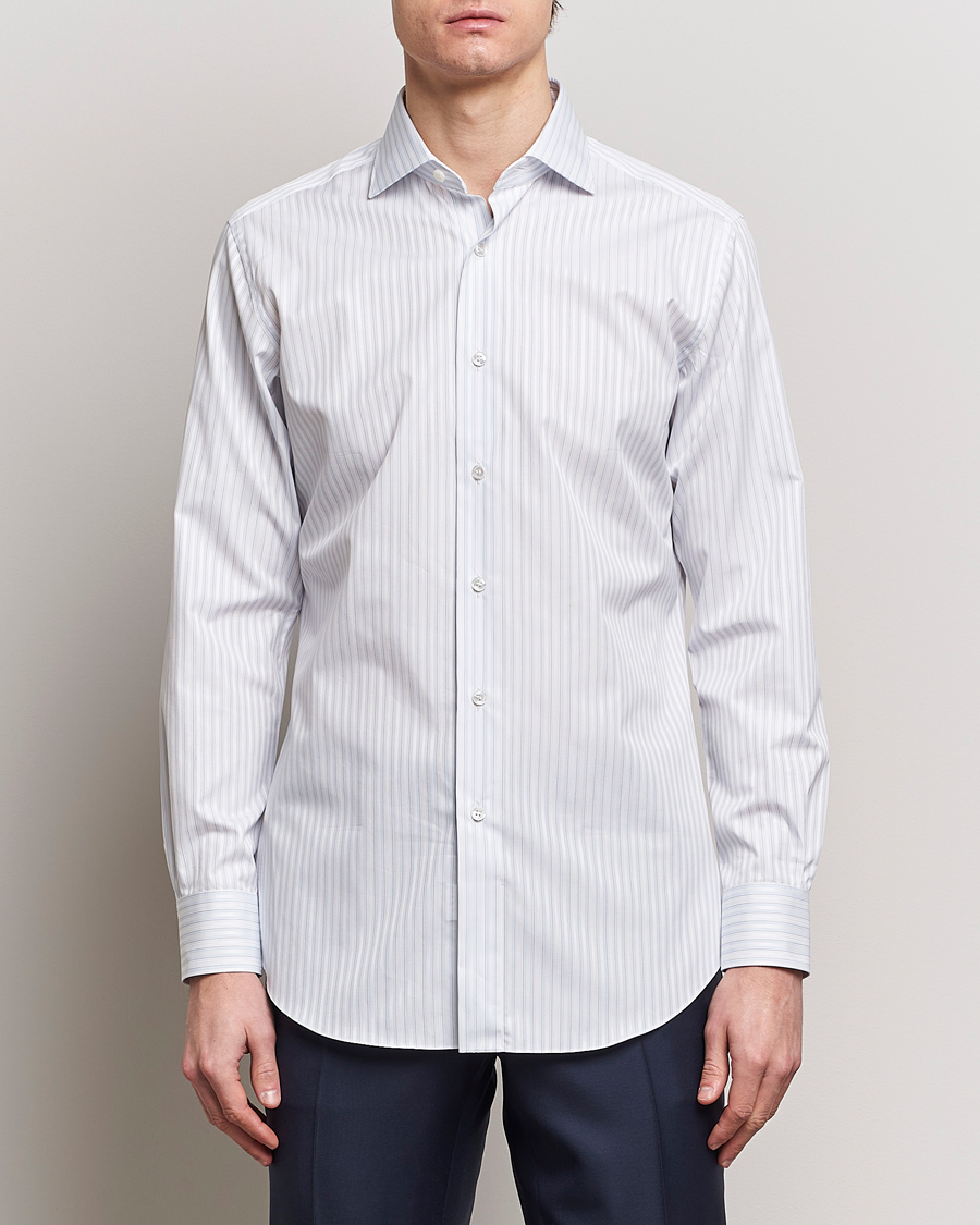 Herr | Brioni | Brioni | Slim Fit Dress Shirt Light Blue Stripe