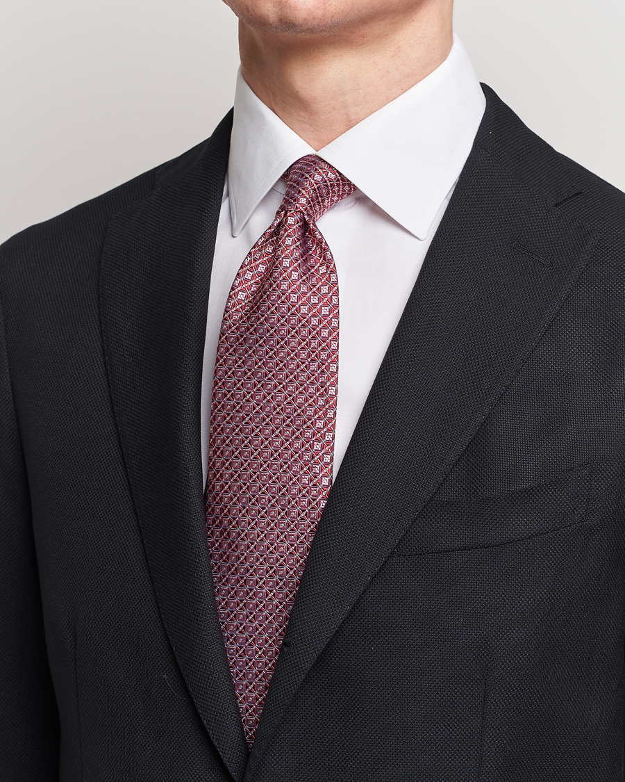Herr | Brioni Structured Silk Tie Dark Red | Brioni | Structured Silk Tie Dark Red
