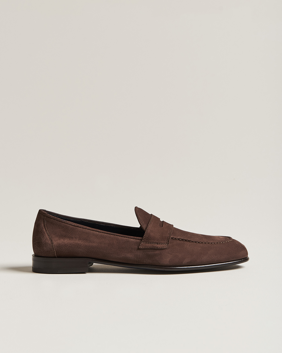 Herr | Brioni Penny Loafers Dark Brown Nubuck | Brioni | Penny Loafers Dark Brown Nubuck