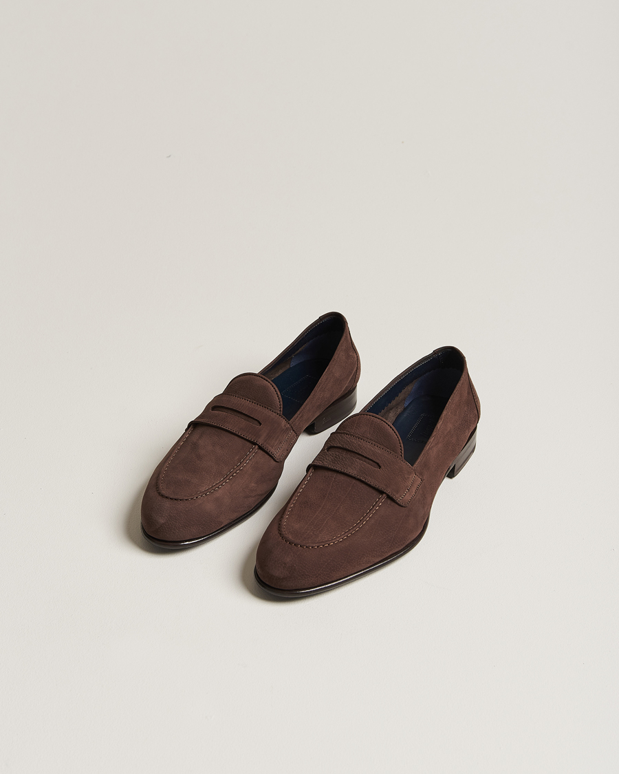 Herr | Skor | Brioni | Penny Loafers Dark Brown Nubuck