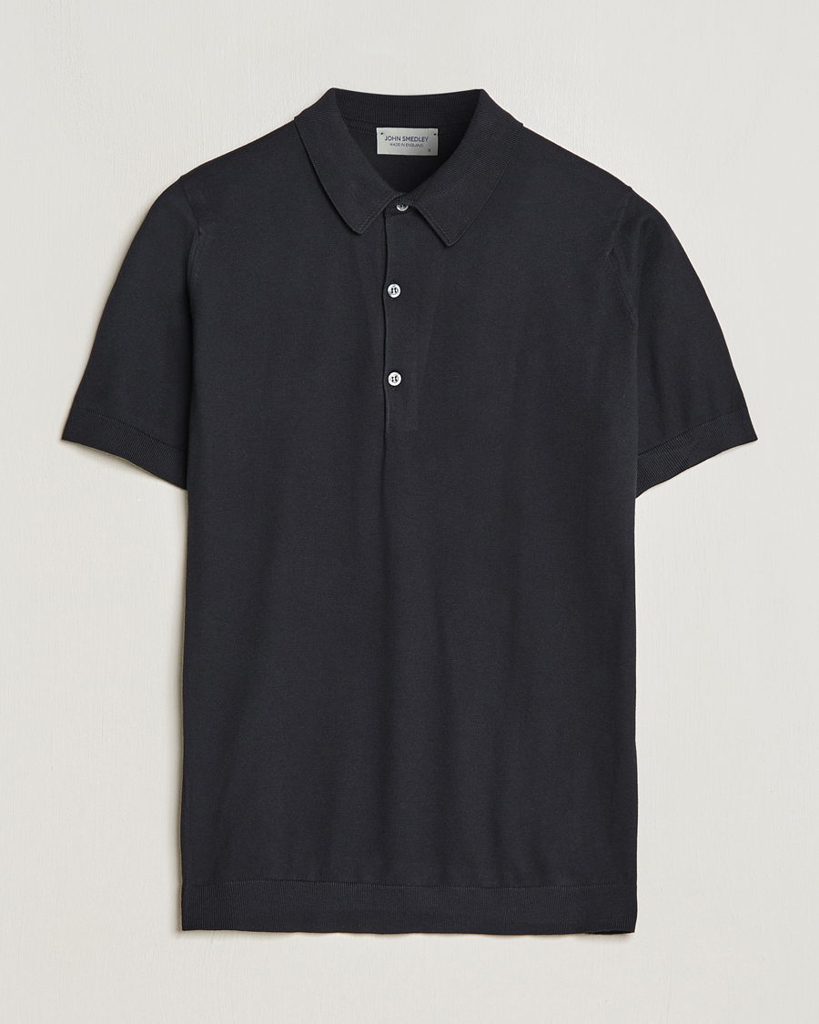 Herr | Pikéer | John Smedley | Adrian Slim Fit Sea Island Polo Black