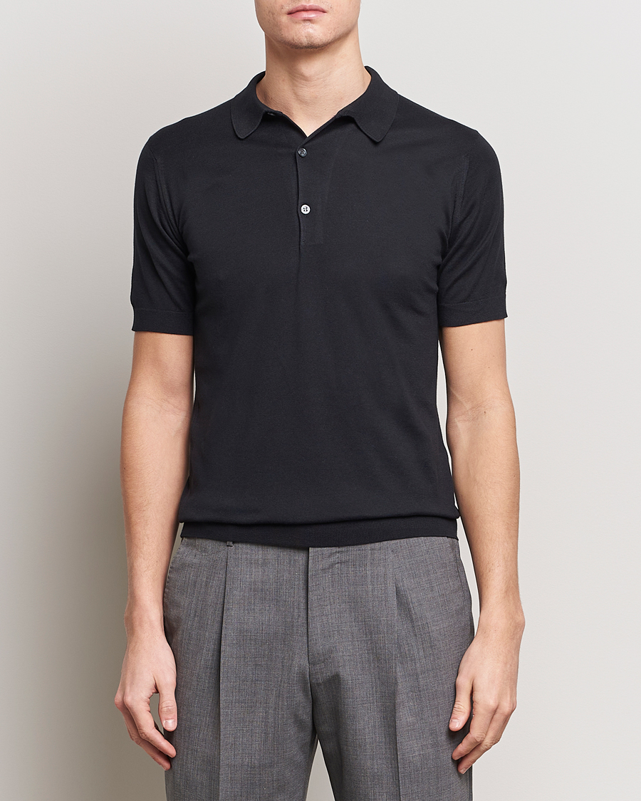 Herr | John Smedley | John Smedley | Adrian Slim Fit Sea Island Polo Black