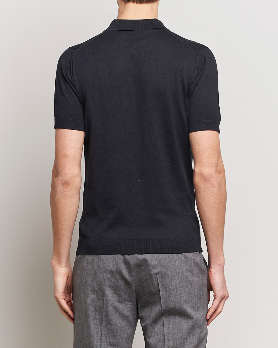 Herr | Pikéer | John Smedley | Adrian Slim Fit Sea Island Polo Black