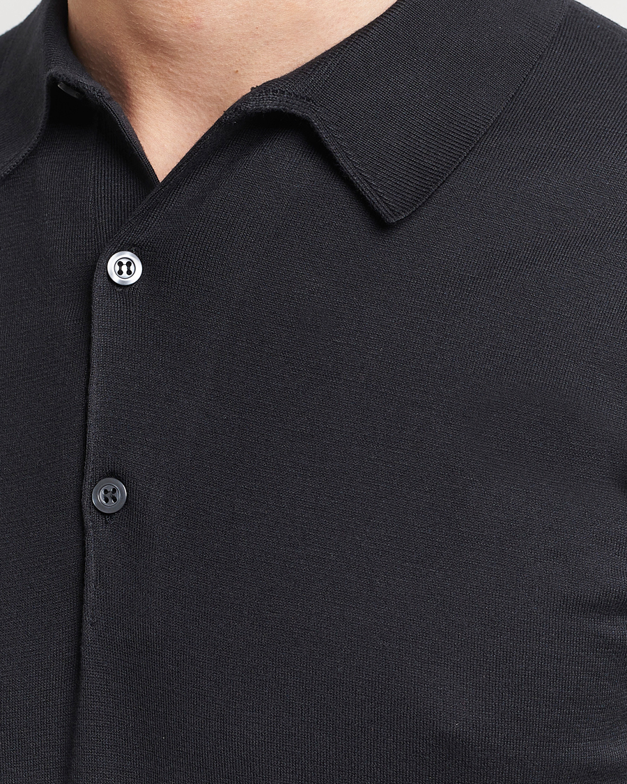 Herr | Pikéer | John Smedley | Adrian Slim Fit Sea Island Polo Black